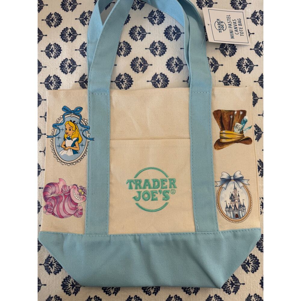 Disney Alice in Wonderland Cheshire Custom Made Trader Joes Mini Tote